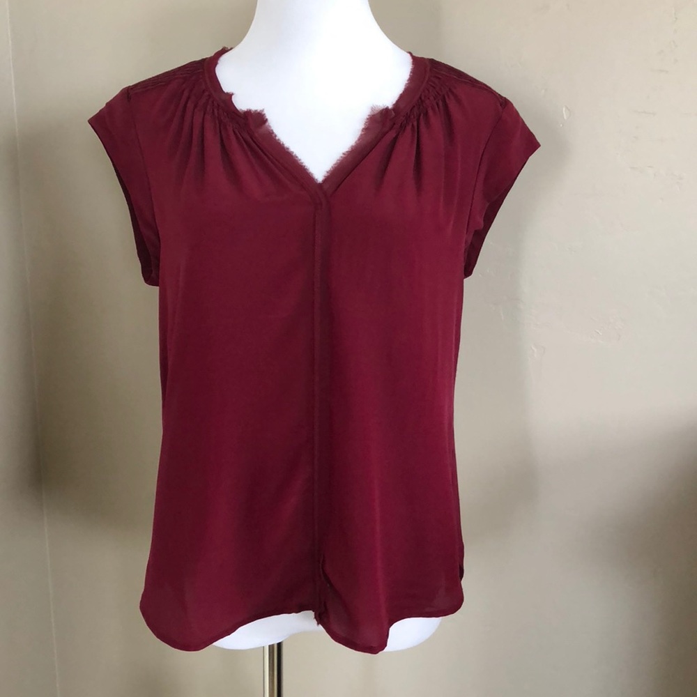 Daniel Rainn 🌿 Burgundy Silk Top